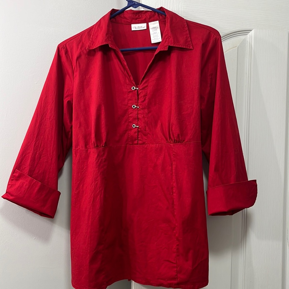Maternity Announcements red blouse